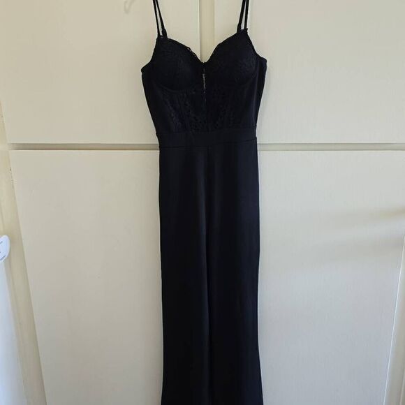 Iris black jumpsuit, lace bodice, nwot, s - Picture 1 of 7